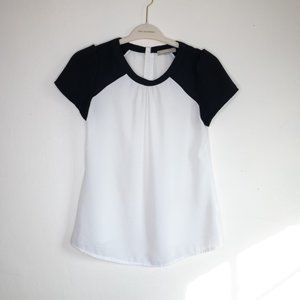 Baseball style t-shirt blouse
